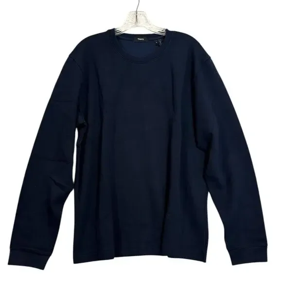 Theory Jocelin LS Double Piqué Crewneck Top Baltic Navy Men’s XL New With Tags - Picture 1 of 10